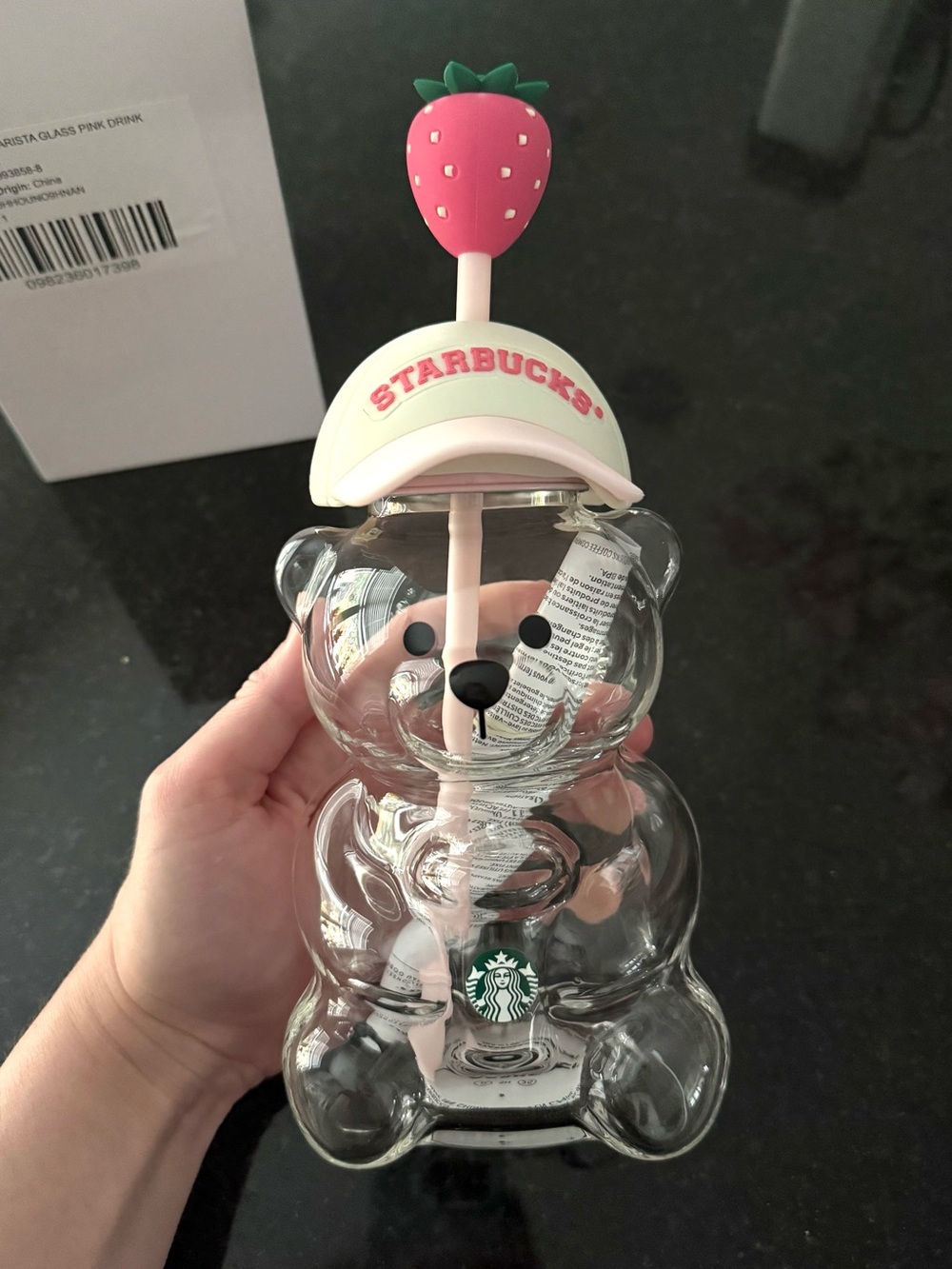 Starbucks Pink Bearista Glass Cup - Picture 2 of 8